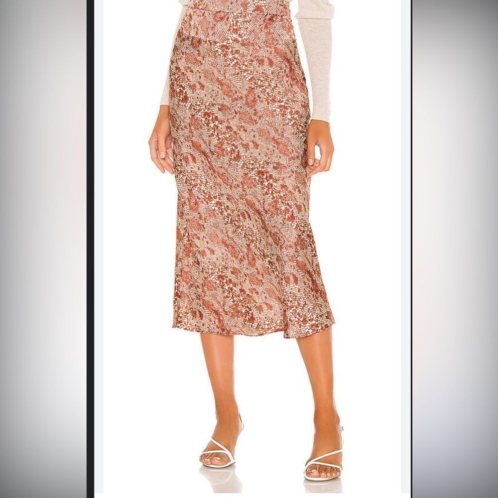 Free People Normani Bais Snake Print Midi Skirt